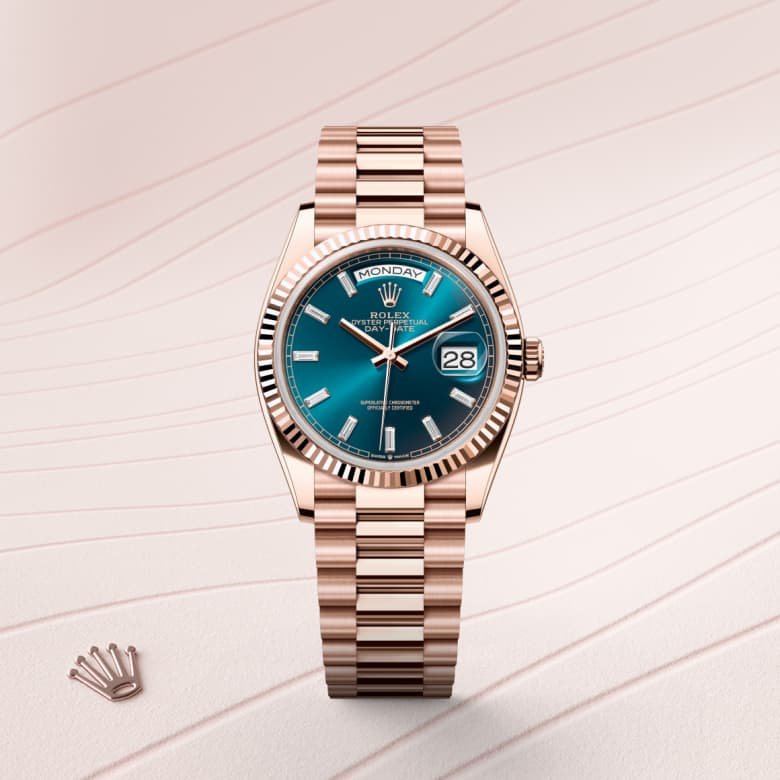 Rolex President Oro Rosa Esfera Azul